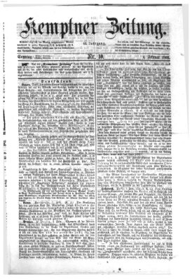 Kemptner Zeitung Sonntag 4. Februar 1866