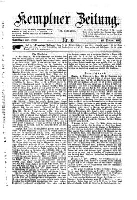 Kemptner Zeitung Samstag 10. Februar 1866