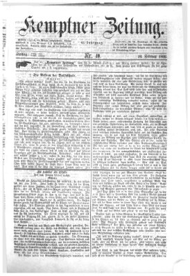 Kemptner Zeitung Freitag 16. Februar 1866