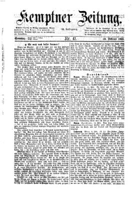 Kemptner Zeitung Sonntag 18. Februar 1866