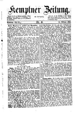 Kemptner Zeitung Sonntag 25. Februar 1866