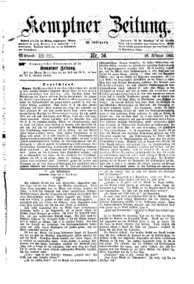 Kemptner Zeitung Mittwoch 28. Februar 1866