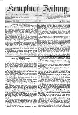 Kemptner Zeitung Samstag 10. März 1866