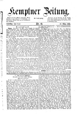 Kemptner Zeitung Samstag 17. März 1866