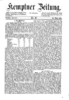 Kemptner Zeitung Dienstag 20. März 1866