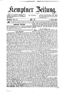 Kemptner Zeitung Sonntag 1. April 1866