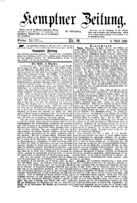 Kemptner Zeitung Freitag 6. April 1866