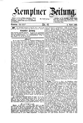 Kemptner Zeitung Sonntag 8. April 1866