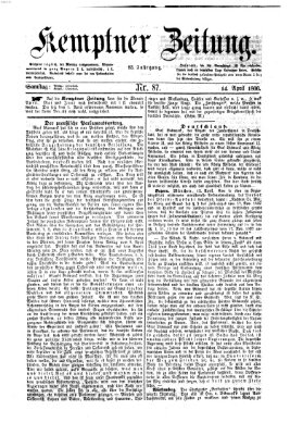 Kemptner Zeitung Samstag 14. April 1866