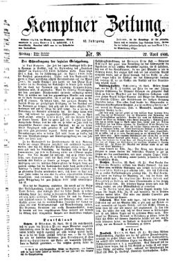 Kemptner Zeitung Freitag 27. April 1866