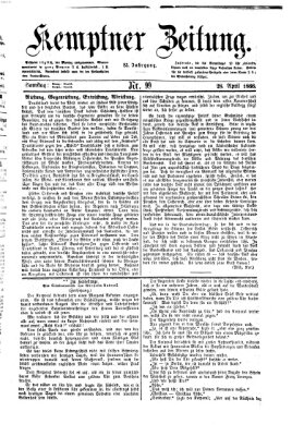 Kemptner Zeitung Samstag 28. April 1866