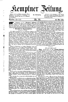 Kemptner Zeitung Dienstag 29. Mai 1866