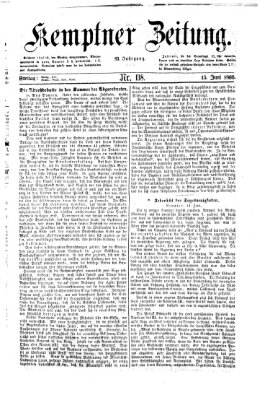 Kemptner Zeitung Freitag 15. Juni 1866