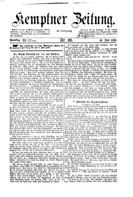 Kemptner Zeitung Samstag 16. Juni 1866