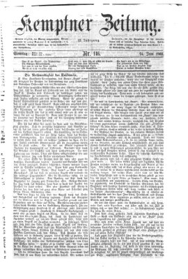 Kemptner Zeitung Sonntag 24. Juni 1866