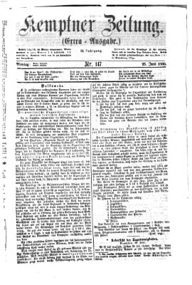 Kemptner Zeitung Montag 25. Juni 1866