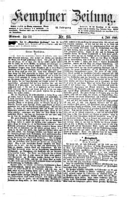 Kemptner Zeitung Mittwoch 4. Juli 1866