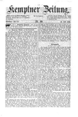 Kemptner Zeitung Dienstag 10. Juli 1866