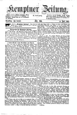 Kemptner Zeitung Samstag 14. Juli 1866