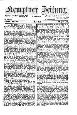 Kemptner Zeitung Sonntag 22. Juli 1866