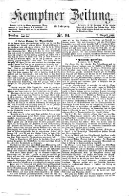 Kemptner Zeitung Dienstag 7. August 1866