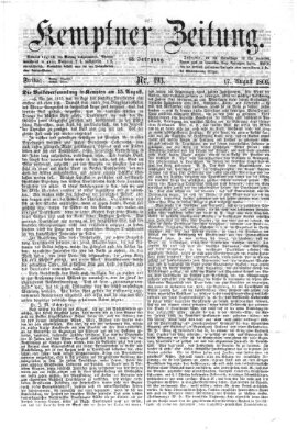 Kemptner Zeitung Freitag 17. August 1866