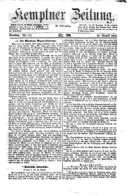 Kemptner Zeitung Samstag 25. August 1866