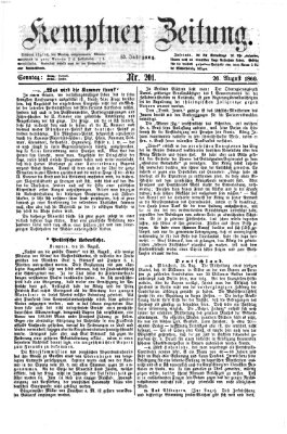 Kemptner Zeitung Sonntag 26. August 1866