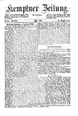 Kemptner Zeitung Freitag 31. August 1866