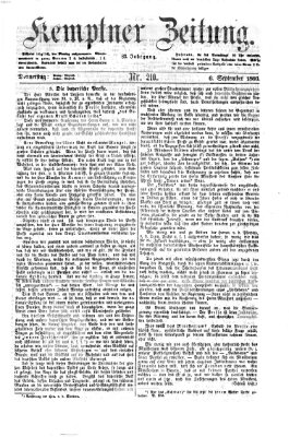 Kemptner Zeitung Donnerstag 6. September 1866