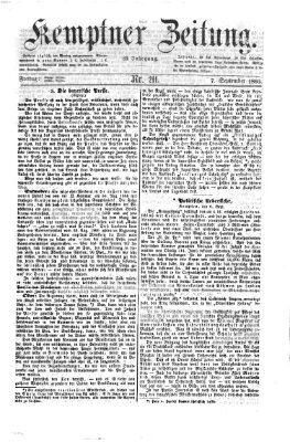 Kemptner Zeitung Freitag 7. September 1866