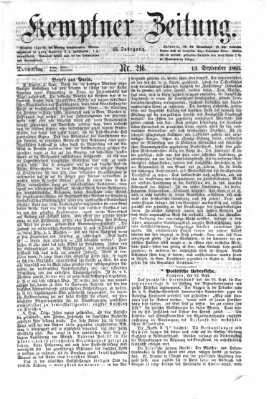 Kemptner Zeitung Donnerstag 13. September 1866