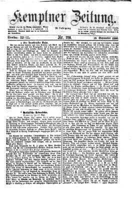 Kemptner Zeitung Dienstag 18. September 1866