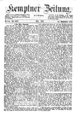 Kemptner Zeitung Freitag 21. September 1866