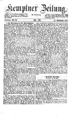 Kemptner Zeitung Sonntag 23. September 1866