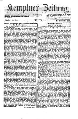 Kemptner Zeitung Dienstag 25. September 1866