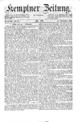 Kemptner Zeitung Donnerstag 27. September 1866