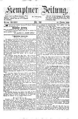 Kemptner Zeitung Freitag 12. Oktober 1866