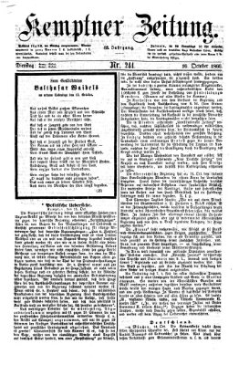 Kemptner Zeitung Dienstag 16. Oktober 1866