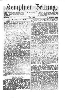 Kemptner Zeitung Mittwoch 7. November 1866