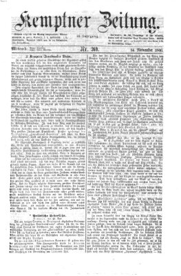 Kemptner Zeitung Mittwoch 14. November 1866