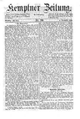 Kemptner Zeitung Dienstag 4. Dezember 1866