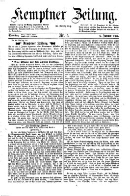 Kemptner Zeitung Sonntag 6. Januar 1867