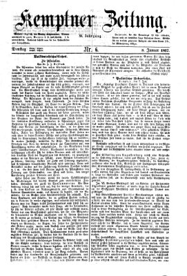 Kemptner Zeitung Dienstag 8. Januar 1867