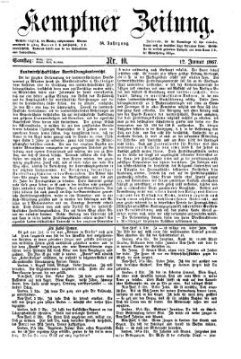 Kemptner Zeitung Samstag 12. Januar 1867