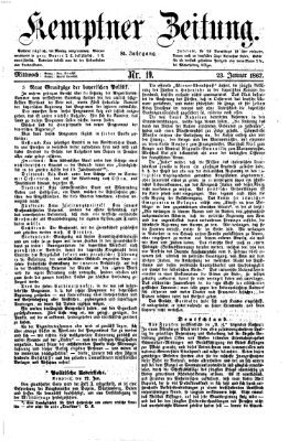 Kemptner Zeitung Mittwoch 23. Januar 1867