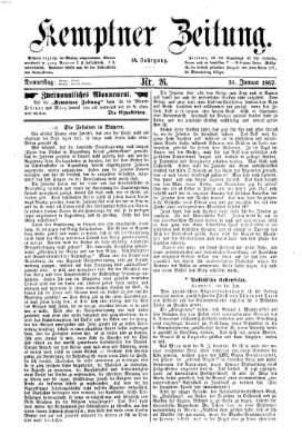 Kemptner Zeitung Donnerstag 31. Januar 1867