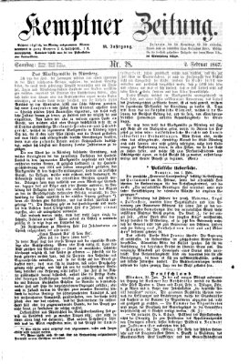 Kemptner Zeitung Samstag 2. Februar 1867