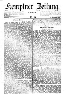 Kemptner Zeitung Sonntag 3. Februar 1867