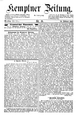 Kemptner Zeitung Dienstag 26. Februar 1867